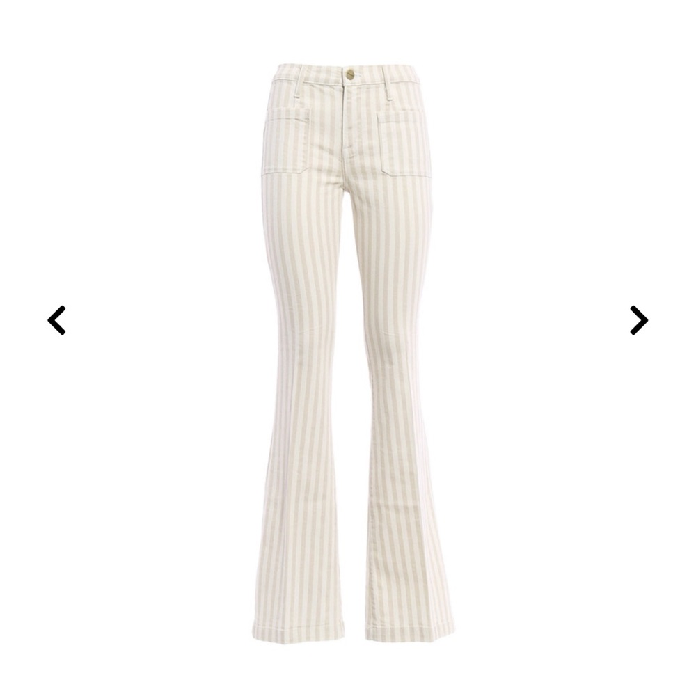 FRAME le Bardot flare in cream stripe